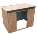 Abri monopente en métal imitation bois Skylight 4,84m² - DURAMAX + kit d'ancrage