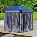 Rideaux en polyester gris pour pergola Roma™ et Monaco™ - Palram