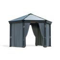 Rideaux en polyester gris pour pergola Roma™ et Monaco™ - Palram