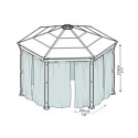 Rideaux en polyester gris pour pergola Roma™ et Monaco™ - Palram
