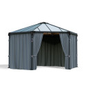 Rideaux en polyester gris pour pergola Roma™ et Monaco™ - Palram