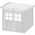 Abri de jardin en bois vitrifié gris 19mm 4.62m² Glücksburg 3 - Karibu