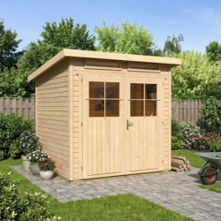 Abri toit plat en bois massif 19mm 4.62m² Glücksburg 3 - Karibu
