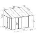 Véranda 300x425cm en alu blanc et polycarbonate 8mm SANREMO