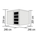 Abri toit plat Qubic de 6.05m² en bois massif 19mm - Karibu
