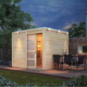 Abri toit plat Qubic de 6.05m² en bois massif 19mm - Karibu