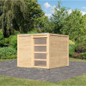 Abri toit plat Qubic de 6.05m² en bois massif 19mm - Karibu