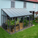 Véranda 300x435cm en alu gris anthracite et polycarbonate 8mm SANREMO