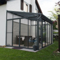 Véranda 300x435cm en alu gris anthracite et polycarbonate 8mm SANREMO