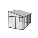 Véranda 300x435cm en alu gris anthracite et polycarbonate 8mm SANREMO