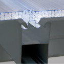 Véranda 300x435cm en alu gris anthracite et polycarbonate 8mm SANREMO