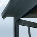 Véranda 300x435cm en alu gris anthracite et polycarbonate 8mm SANREMO