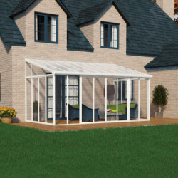 Véranda 300x546cm en alu blanc et polycarbonate 8mm SANREMO