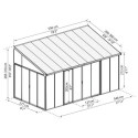 Véranda 300x546cm en alu blanc et polycarbonate 8mm SANREMO