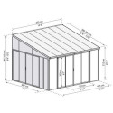 Véranda 400x425cm en alu blanc et polycarbonate 8mm SANREMO
