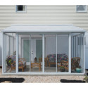 Véranda 400x425cm en alu blanc et polycarbonate 8mm SANREMO