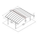 Carport double en alu anthracite et polycarbonate ARIZONA BREEZE 5000