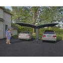 Carport double en alu anthracite et polycarbonate ARIZONA BREEZE 5000