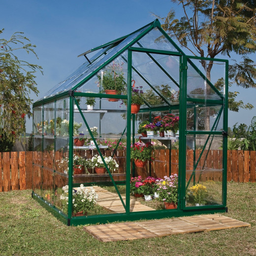 Serre de jardin en alu et polycarbonate 3,4m² Harmony™ verte – Palram