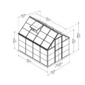 Serre de jardin en alu et polycarbonate 4,6m² Harmony™ Silver – Palram