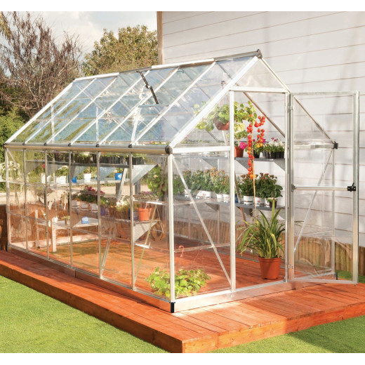 Serre de jardin en alu et polycarbonate 6,8m² Harmony™ Silver – Palram