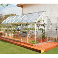 Serre de jardin en alu et polycarbonate 7,9m² Harmony™ Silver – Palram