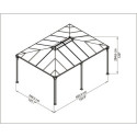 Pergola aluminium et polycarbonate 492x359cm Martinique 5000 Palram