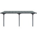 Pergola adossée ajustable - toit de terrasse en alu 3,05x6,18m X-METAL