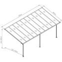 Pergola adossée ajustable - toit de terrasse en alu 3,05x6,18m X-METAL