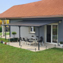 Pergola adossée ajustable - toit de terrasse en alu 3,05x6,18m X-METAL