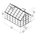 Serre de jardin en alu et polycarbonate 8,9m² Octave™ Silver – Canopia