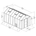 Serre de jardin en alu et polycarbonate 11,8m² Glory Premium – Palram