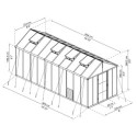 Serre de jardin en alu et polycarbonate 14,7m² Glory Premium – Palram