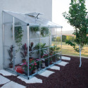 Serre adossée en alu et polycarbonate 3,05m² Silver Hybrid - Palram