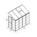 Serre adossée en alu et polycarbonate 3,05m² Silver Hybrid - Palram