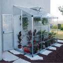 Serre adossée en alu et polycarbonate 3,05m² Silver Hybrid - Palram