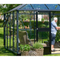 Serre anthracite GRAND OASE 13m² aluminium et verre trempé 3mm Juliana