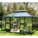 Serre anthracite GRAND OASE 13m² aluminium et verre trempé 3mm Juliana