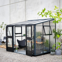 Serre Veranda aluminium anthracite et verre trempé 6,6m² Juliana	