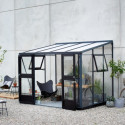 Serre Veranda aluminium anthracite et verre trempé 6,6m² Juliana	