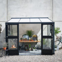 Serre Veranda aluminium anthracite et verre trempé 6,6m² Juliana	