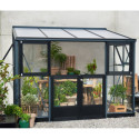 Serre Veranda aluminium anthracite et verre trempé 6,6m² Juliana	
