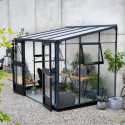 Serre Veranda aluminium anthracite et verre trempé 6,6m² Juliana	