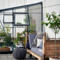 Serre Veranda aluminium anthracite et verre trempé 6,6m² Juliana	