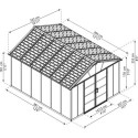 Abri de jardin en polycarbonate 11,7m² avec plancher YUKON - Palram