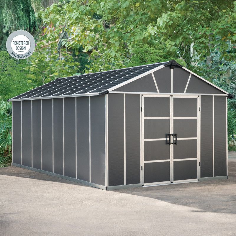 Abri de jardin en polycarbonate 17,2m² sans plancher YUKON - Palram