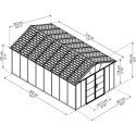 Abri de jardin en polycarbonate 17,2m² sans plancher YUKON - Palram
