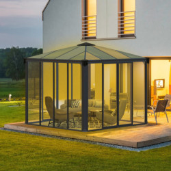 Pergola fermée en aluminium et polycarbonate Ledro 3000 - Canopia