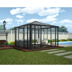 Pergola fermée en aluminium et polycarbonate Ledro 3600 - Canopia