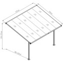 Toit de terrasse ajustable en aluminium laqué blanc 3,75x2,55m X-METAL